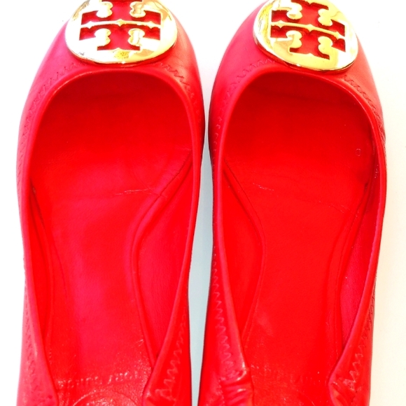 Tori Burch Red Slippers - Picture 1 of 13